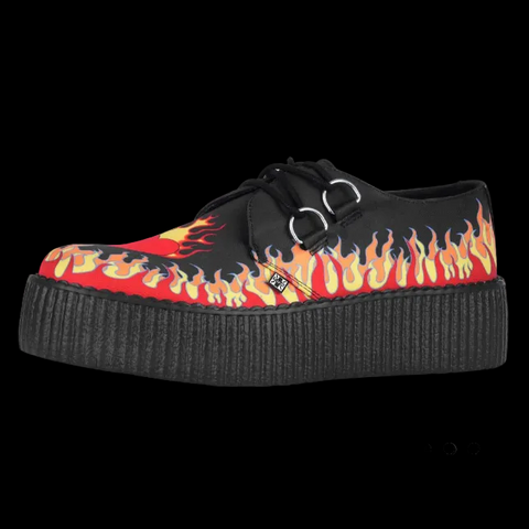 TUK - Black and Red Flaming Heart Viva Mondo Creepers