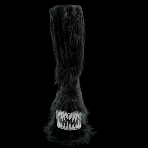 YRU - Black Boogie Monster Fuzzy Platform Boots