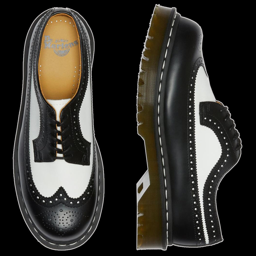Dr Martens 3989 Bex Smooth B/W Leather Brogue Shoes Vixens and Angels