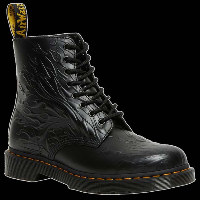 Dr Martens - 8 Eyelet Black Flame Boot