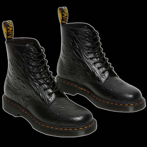 Dr Martens - 8 Eyelet Black Flame Boot