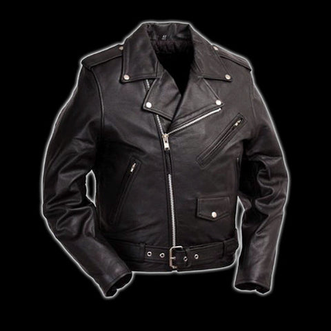 First Mfg - Black Leather Motorcycle Jacket