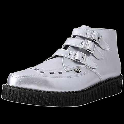 TUK - Silver 3-Buckle Pointed Creeper Boot