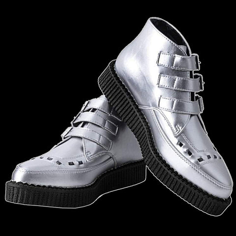TUK - Silver 3-Buckle Pointed Creeper Boot