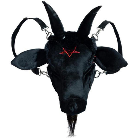 Kreepsville 666 - Goat Head Baphomet Plush Purse / Backpack
