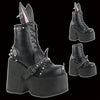 Demonia - Black Vegan Leather Convertible Ear Camel Boot 202