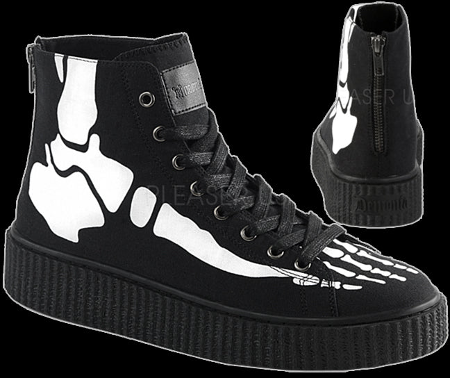 Demonia Bone Sneaker -252 at FashioNation in Denver vegan