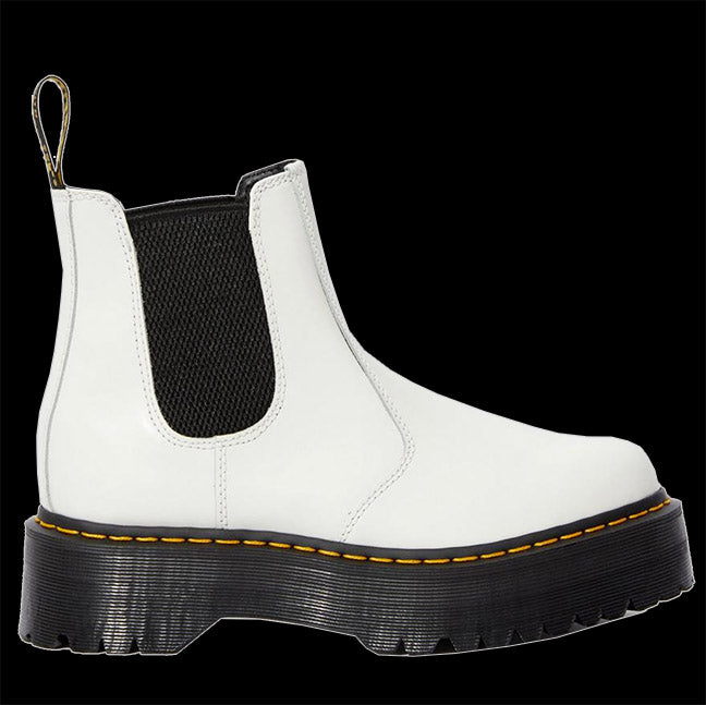 2976 platform chelsea boots white