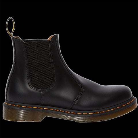 Dr Martens - Black Smooth Leather Yellow Stitch Chelsea Boot