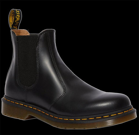Dr Martens - Black Smooth Leather Yellow Stitch Chelsea Boot