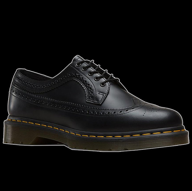 Dr Martens - 3989 Black Wingtip Yellow Stitch