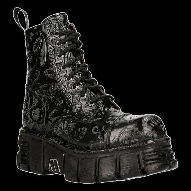 New rock vintage deals flower boots