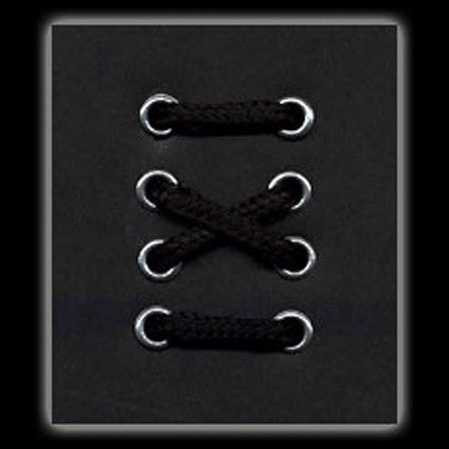6 Eyelet Black Round Laces (90 cm / 35 in)