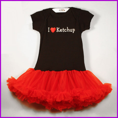 Babysitter's Nightmare - Black I Love Ketchup Tutu Dress