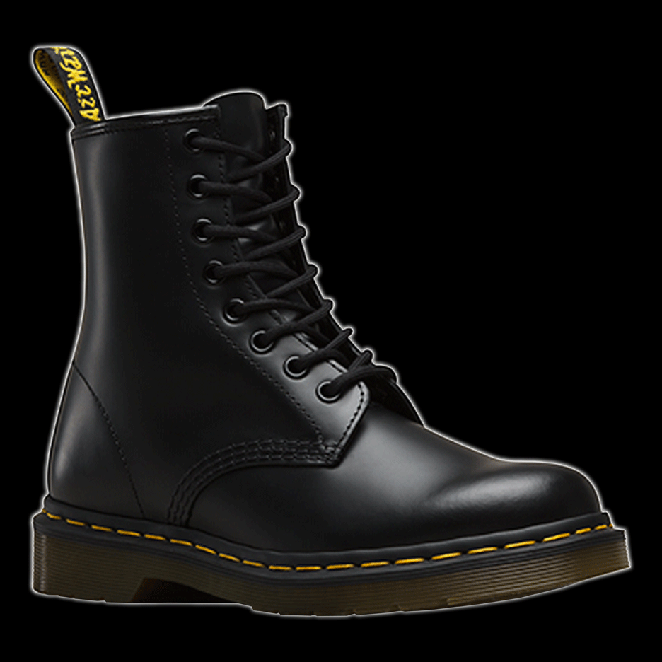 Dr Martens 8 Eyelet 1460 Black Smooth Leather Boot 11822006