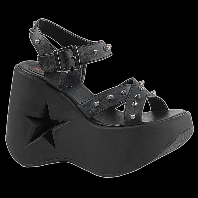 Demonia - DYNAMITE-02 Black Vegan Leather Sandal SKU: DYN02/BVL