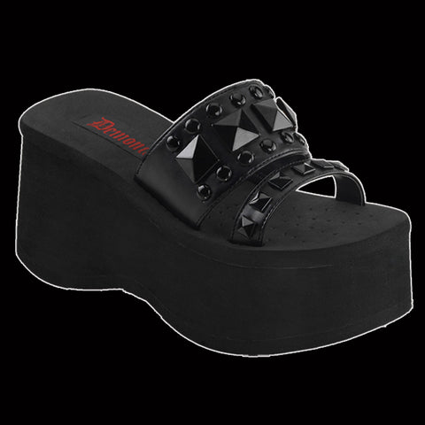 Demonia - Black Stud Funn-18 Sandal