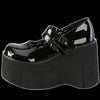 Demonia - KERA Black Patent MJ Platform Wedge Shoe