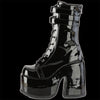 Demonia - CAMEL-250 Black Patent Faux Leather 2 Strap Boot