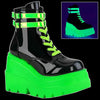 Demonia - SHAKER-52 Blk Pat-UV Neon Green