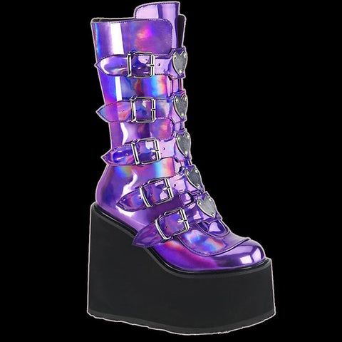 Demonia - SWING-230 Purple Hologram Vegan Leather