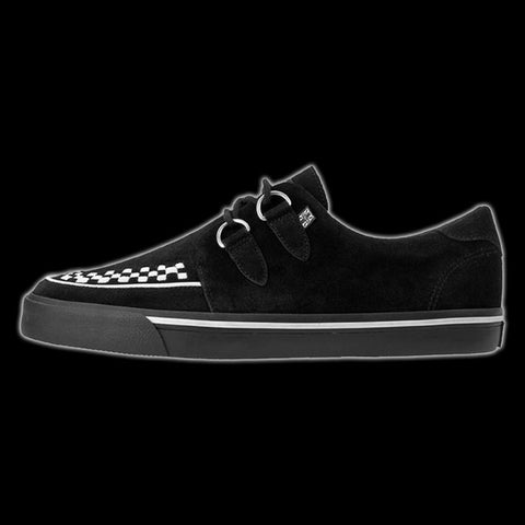 TUK - Black + White Suede D-Ring VLK Creeper Sneaker Shoe