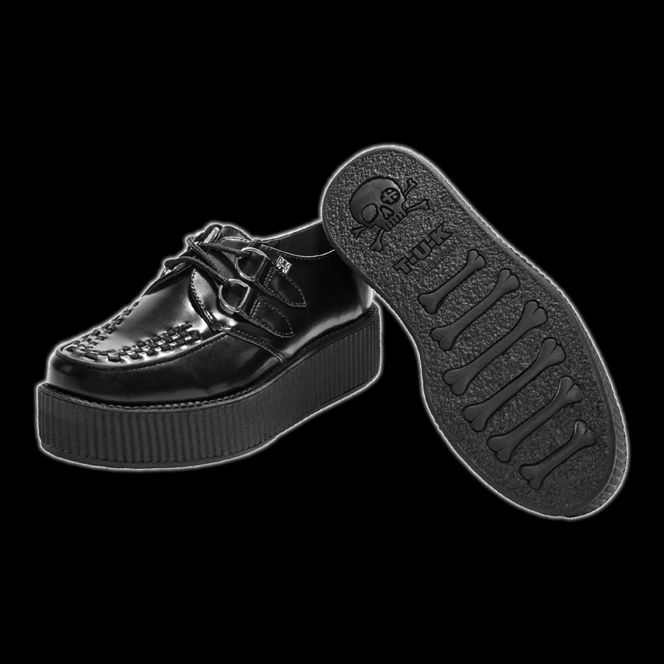 TUK Black Leather Viva Mondo Creeper Shoe Vixens and Angels